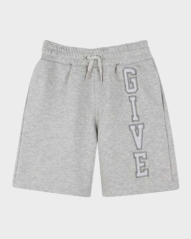 Boy's Embroidered Logo-Print Shorts, Size 4-
